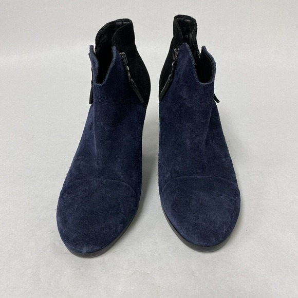 rag & bone Margot Suede Leather Two Tone Blue Black Ankle Boot Booties 38.5 - Picture 2 of 5